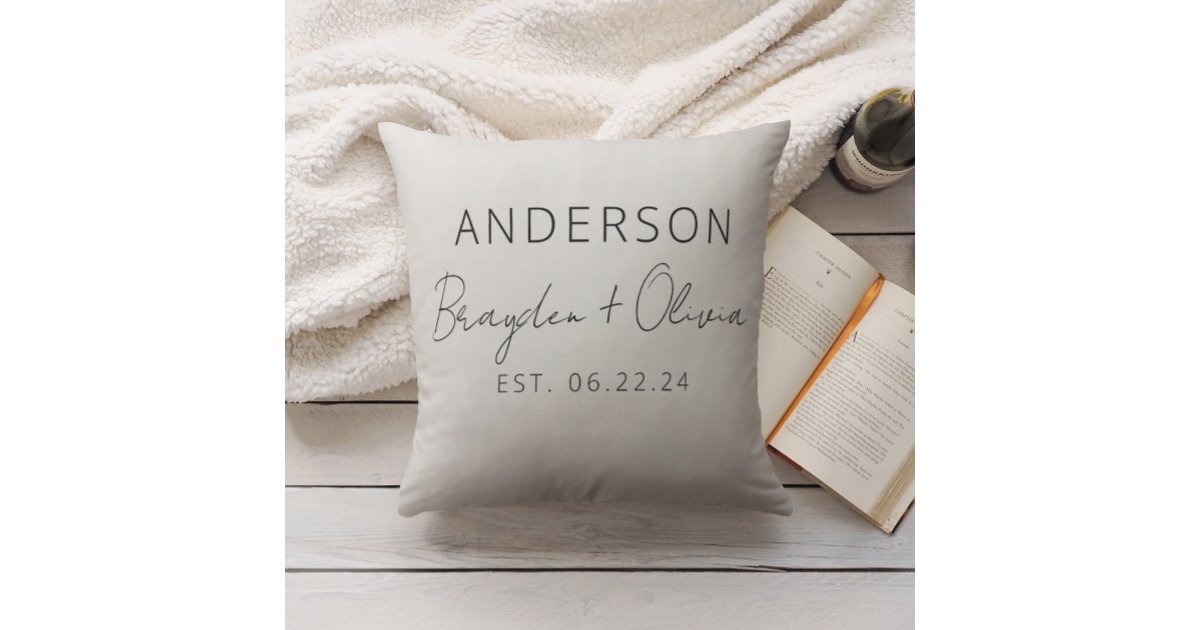 Script Typography Elegant Boho Wedding Throw Pillow | Zazzle