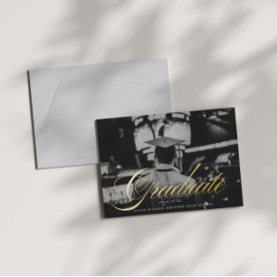 Script Typography Graduate Announcement Photo Card