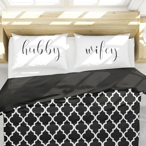 Script Typography His and Hers Pillowcase