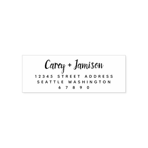 Script Typography Personalized Return Address Self_inking Stamp