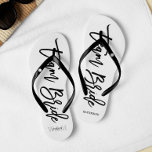 Script Typography "Team Bride" Flip Flops<br><div class="desc">Personalized Bridal party flip-flops featuring an stylish and trendy script typography. Customize with the bride and groom's monogram, wedding date, and bridesmaid's name for a one of a kind design! Looking for a custom color? No problem! Just send your request to heartlockedstudio at gmail dot com and we'll get back...</div>