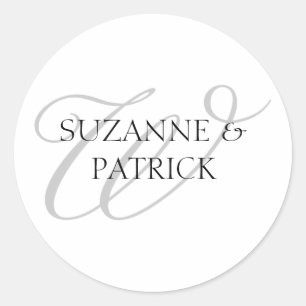 Script W Monogram Labels (Silver / Black)