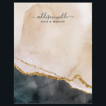 Script Watercolor Pink Black Gold Marble Business Letterhead<br><div class="desc">Script Watercolor Pink Black Gold Marble Business Letterhead</div>
