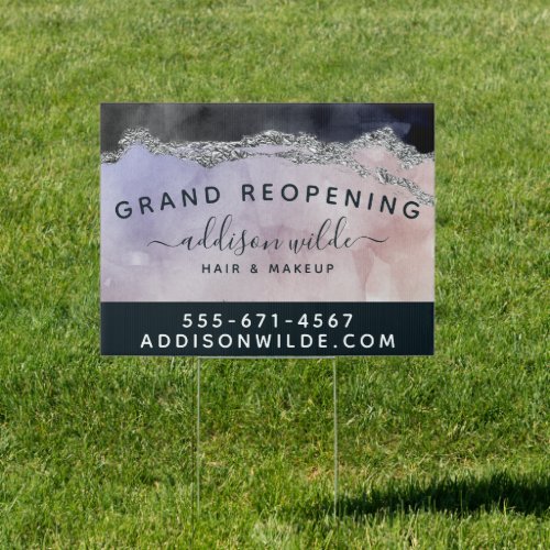 Custom Banners And Signs 8 Script Watercolor Purple Black Silver Business Sign