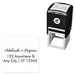 Script Wedding Address Self-inking Stamp