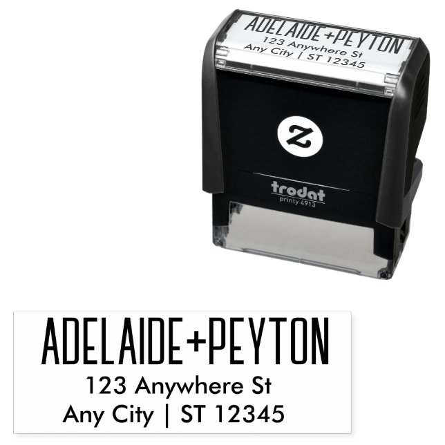  Script Wedding Address Self-inking Stamp (In Situ)