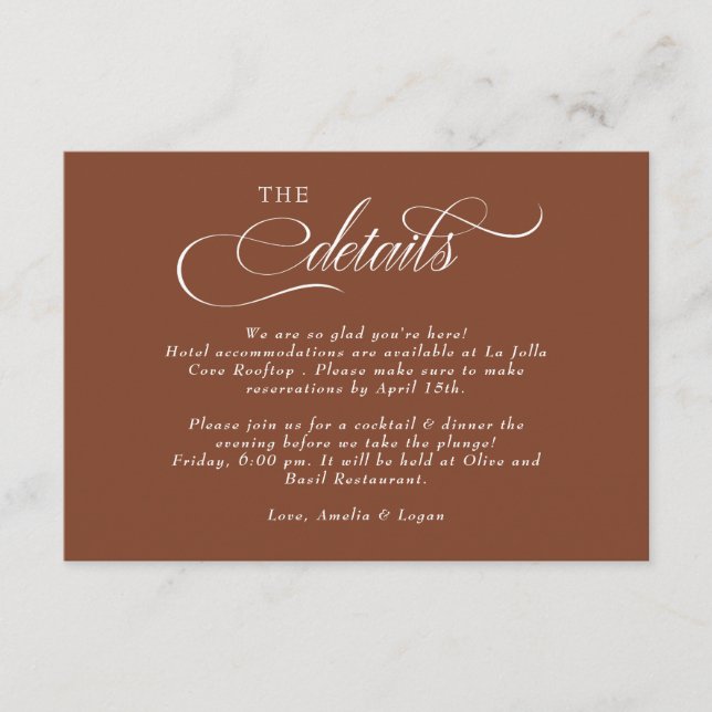 Script Wedding Details Enclosure Card (Front)