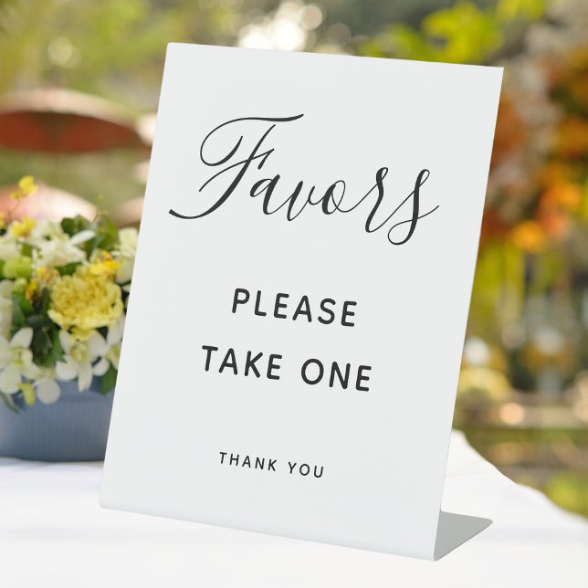 Script Wedding Favors Please Take One Table Pedestal Sign (Script Wedding Favors Please Take One Table Pedestal Sign
)