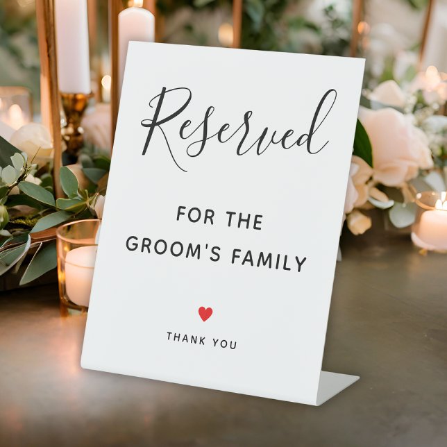 Script Wedding Groom's Family Reserved Table Pedestal Sign (Script Wedding Groom's Family Reserved Table Pedestal Sign
)