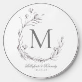 Script Wedding Heart Arrows Mr Mrs Wireless Charge Charger (Front)