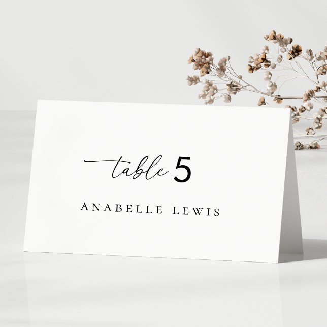 Script Wedding Place Card with Guest Name (Creator Uploaded)