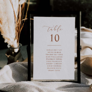 Script Wedding Table Number Reception Card Sign