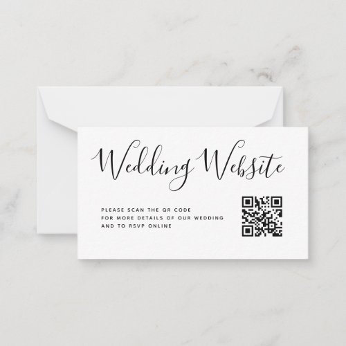 Script Wedding Website Details QR Code Enclosure Note Card