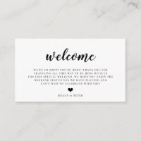 Script Wedding Welcome Bag Insert Card