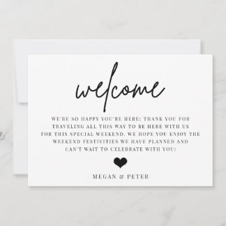 Script Wedding Welcome Bag Insert Card