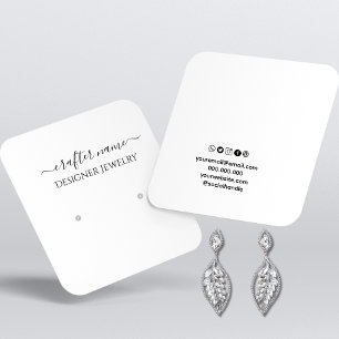 Script White Classic and Chic Jewelry Display Card