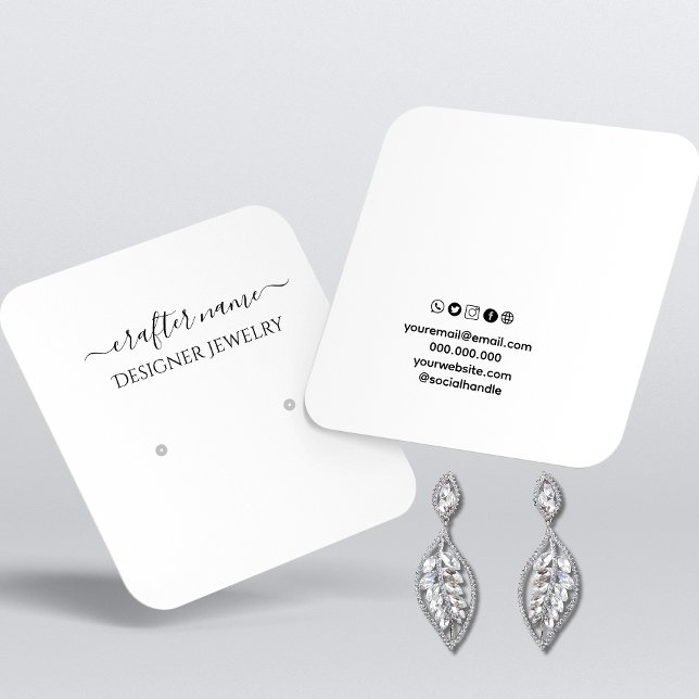 Script White Classic and Chic Jewelry Display Card (Creator Uploaded)