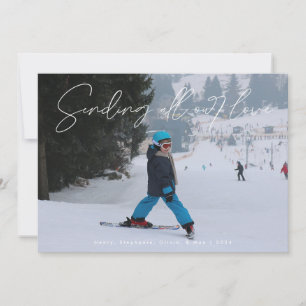 Script White Overlay Send Love Photo Valentine Holiday Card