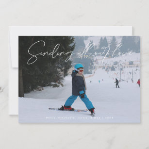 Script White Overlay Send Love Photo Valentine Holiday Card