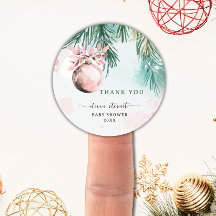 Script Winter Christmas Girl Baby Shower thank you