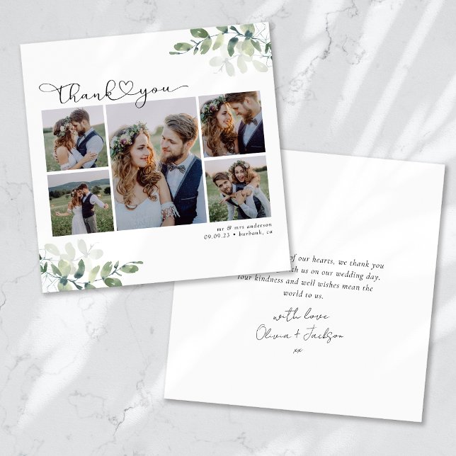 Script with Heart Multi Photo Wedding Invitation (Creator Uploaded)