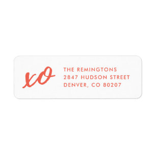 Script XO Valentine's Day Mailing Label - Red