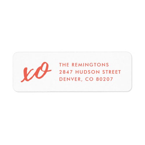 Script XO Valentines Day Mailing Label _ Red