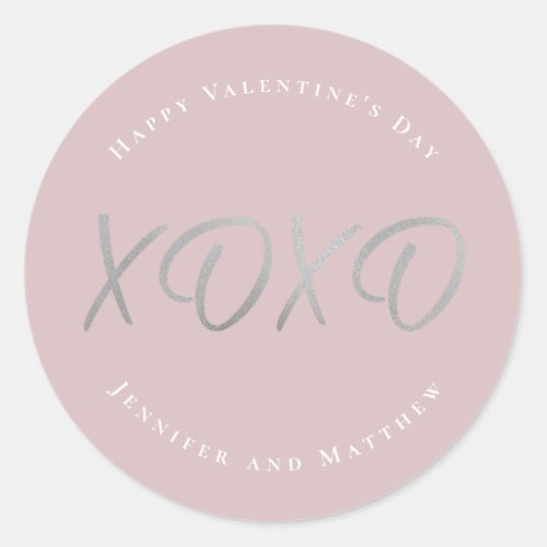 Script XOXO Happy Valentines Day Holiday Classic Round Sticker