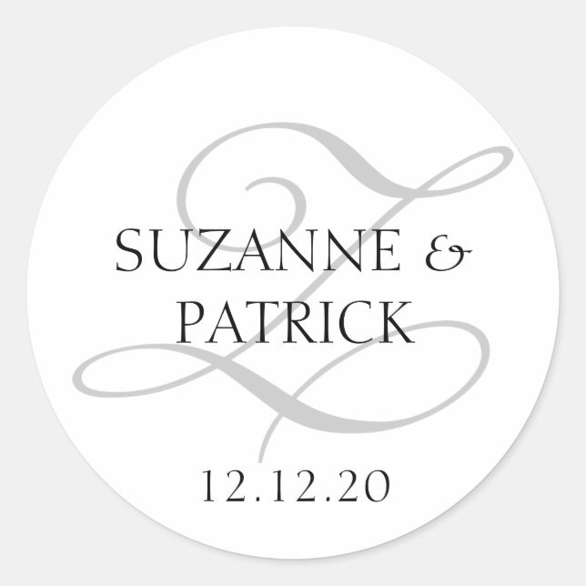Script Z Monogram Labels (Silver / Black) (Front)
