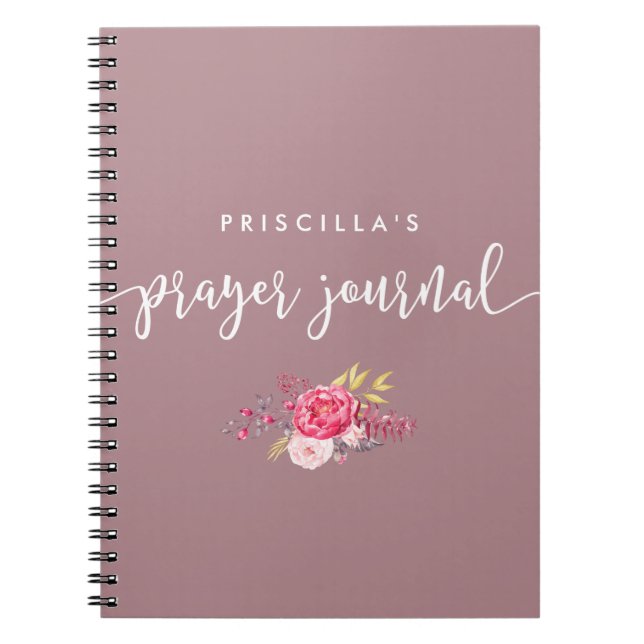 Scripted and Floral Prayer Notebook (Front)