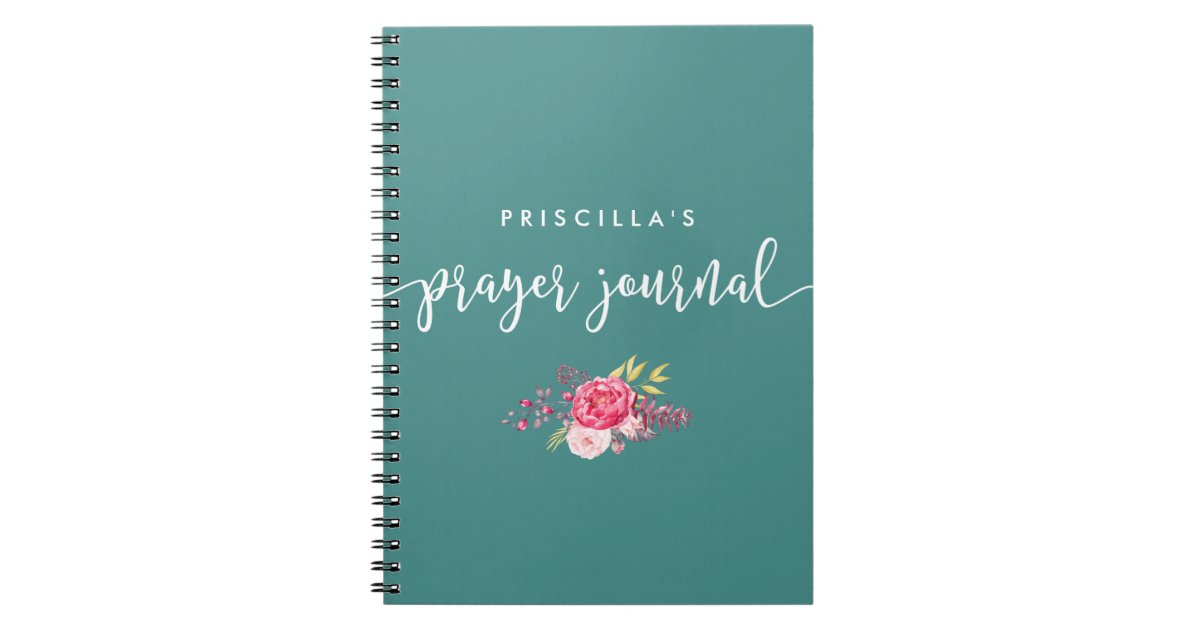 Scripted and Floral Prayer Notebook | Zazzle