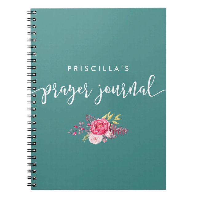 Scripted and Floral Prayer Notebook (Front)