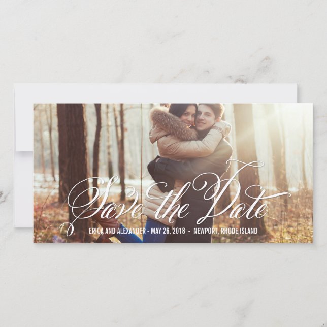 Scripted Beauty Save The Date Photo Cards (Front)