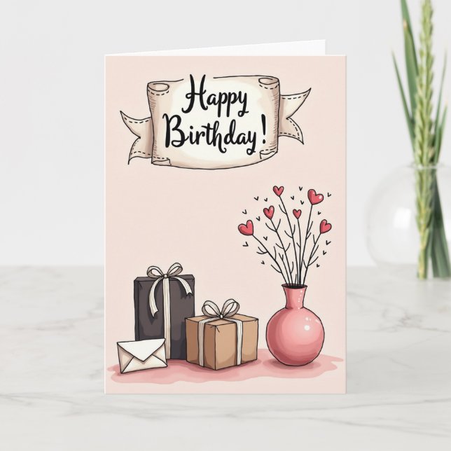 Scripted Birthday Banner Card (Front)