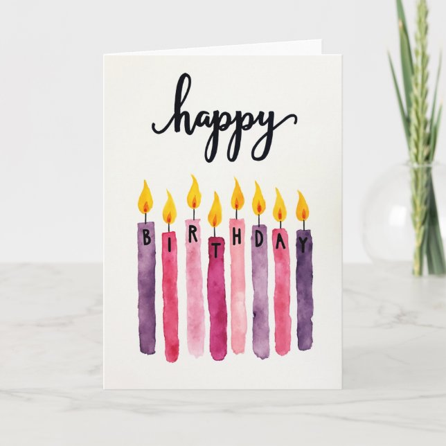 Scripted Candle Birthday Card (Front)