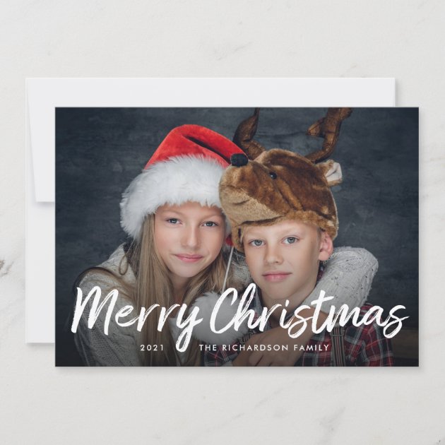 Blue-scripted Christmas Card