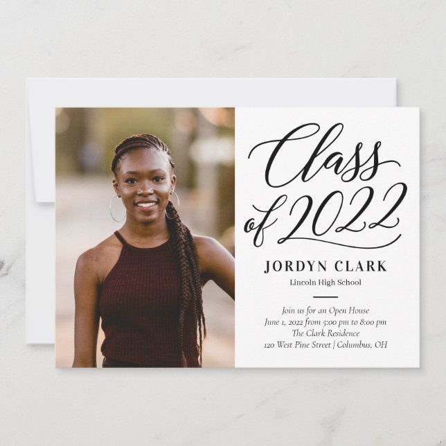 Scripted Class Editable Color Graduation Invitation (Front)