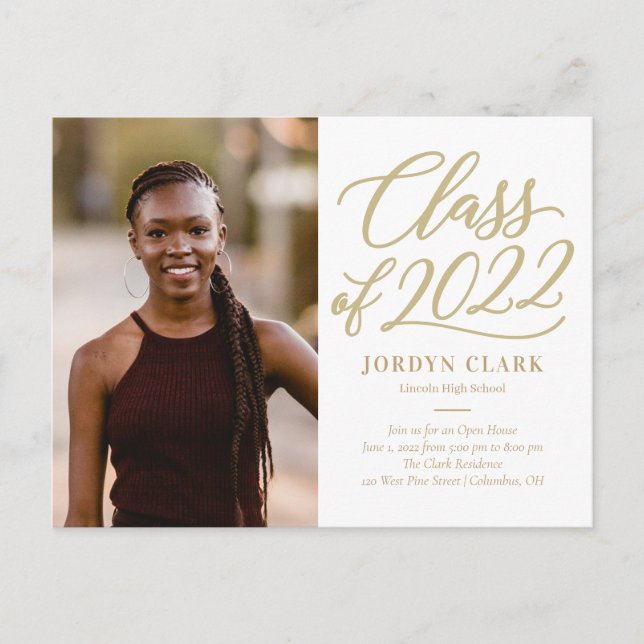 Scripted Class Editable Color Graduation Postcard (Front)
