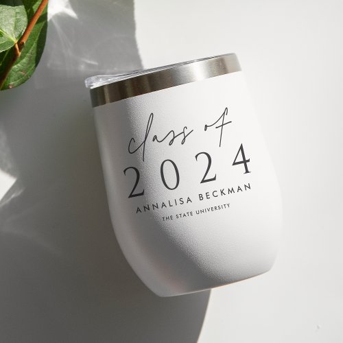 Scripted Class  Personalized 2024 Graduation Thermal Wine Tumbler