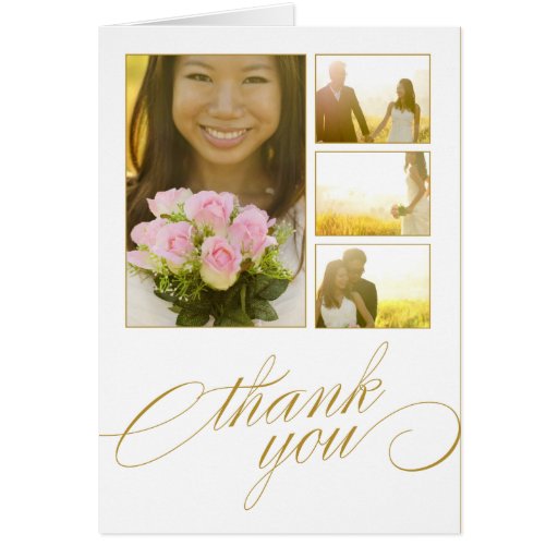 SCRIPTED COLLAGE | WEDDING THANK YOU CARD | Zazzle