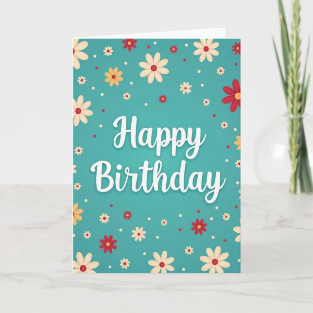 Scripted Daisy Birthday Card (Front)