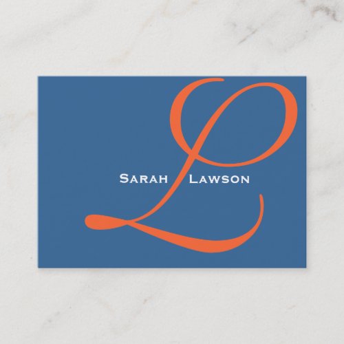 Scripted Elegant Business Cards Blue