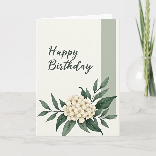 Scripted Flower Birthday Card (Front)