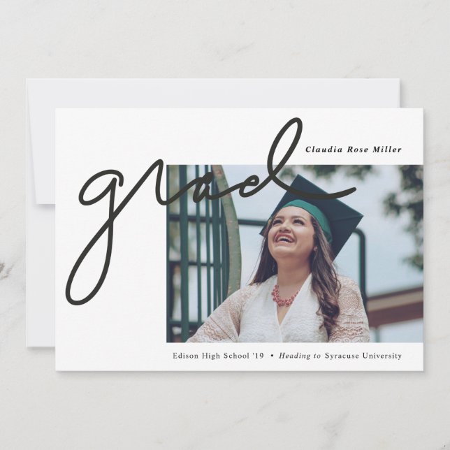 Scripted Grad Graduation Announcement (Front)