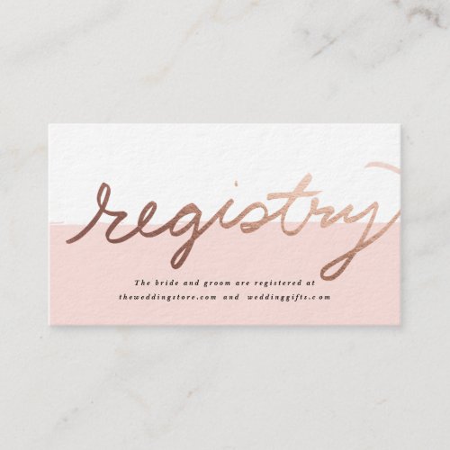 Scripted Love Faux Foil Wedding registry card