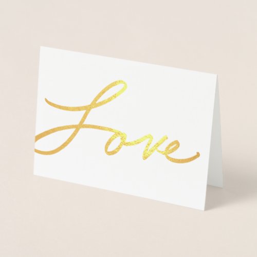 Scripted love foil greeting card