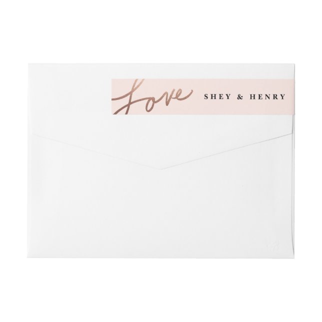 Scripted love wrap around return address label (Back)