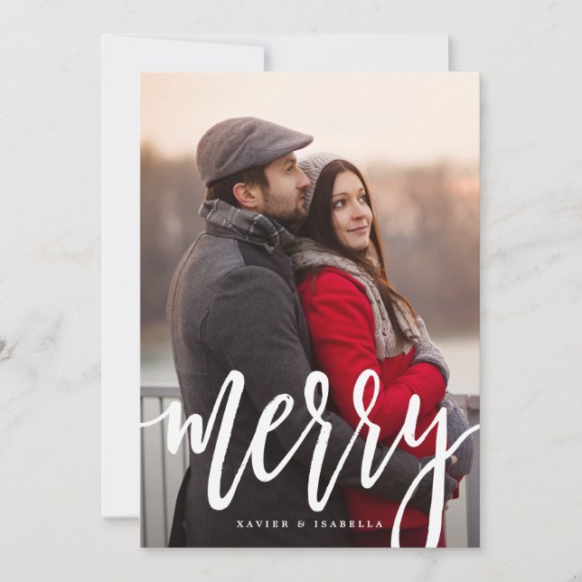 Scripted Merry Holiday Photo Card (Front)