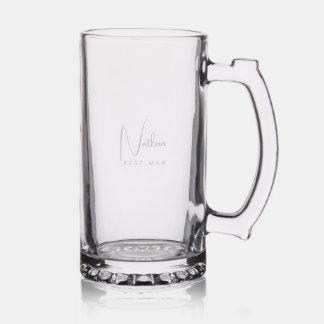 Scripted Name and Block Print Role Best Man Stein