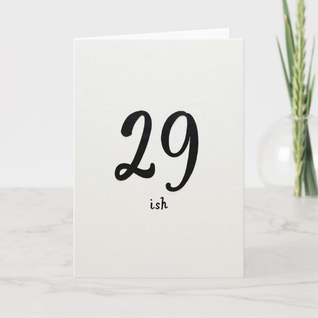 Scripted Numbers Birthday Card (Front)